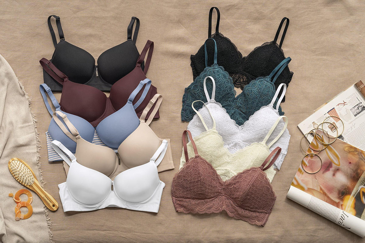 Organize your bras with a tension rod and 'S' hooks or clips in your closet