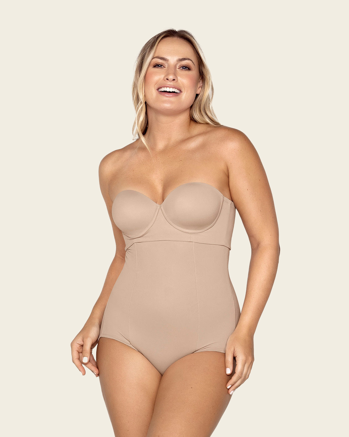 Seamless Shapewear Bodysuit For Women Tummy Control Butt Lifter Body Shaper  Smooth Invisible Under Dress Full Slimming U size S Color Brown
