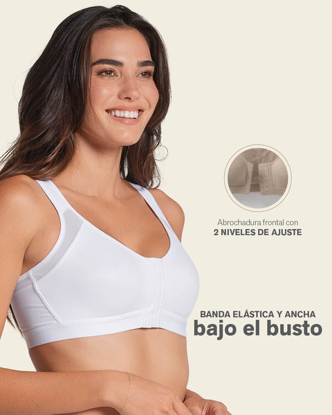 Unlined Wireless Posture Corrector Bra#color_000-white