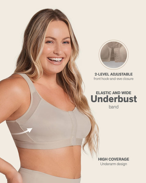 Unlined Wireless Posture Corrector Bra#color_706-medium-gray