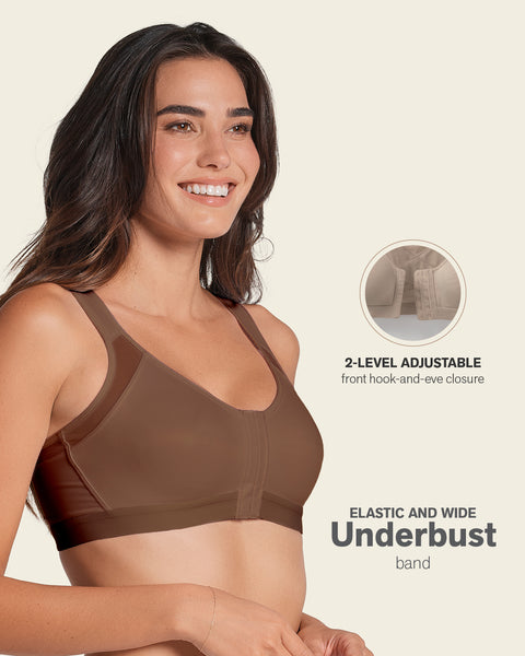 Multi/functional back support posture corrector wireless bra#color_875-dark-brown