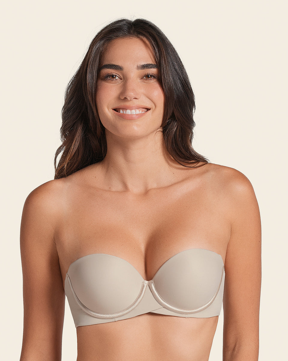 Double push-up strapless petite bra