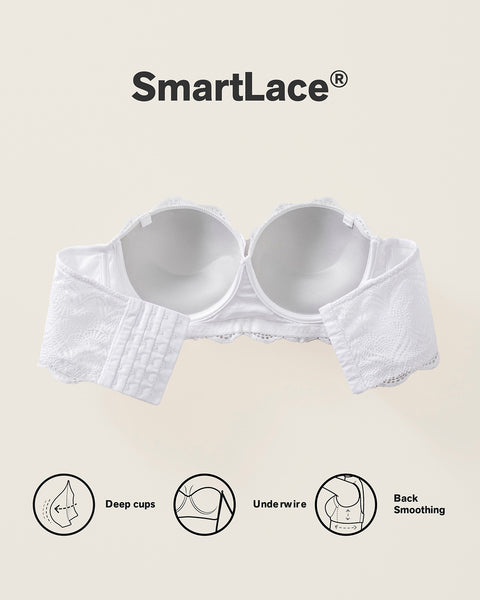 Convertible balconette lace push up bra#color_000-white