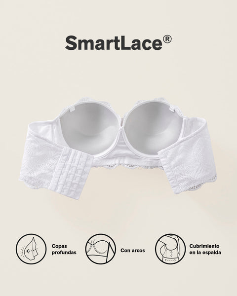 Convertible balconette lace push up bra#color_000-white