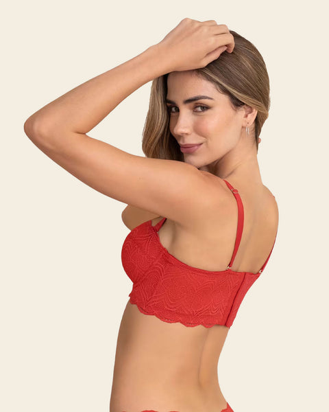 Convertible Balconette Lace Push Up Bra#color_239-red