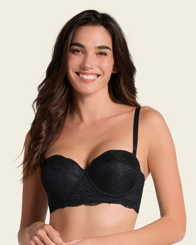 Convertible balconette lace push up bra#color_700-black