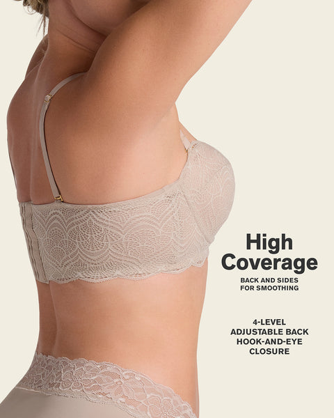 Convertible balconette lace push up bra#color_802-nude