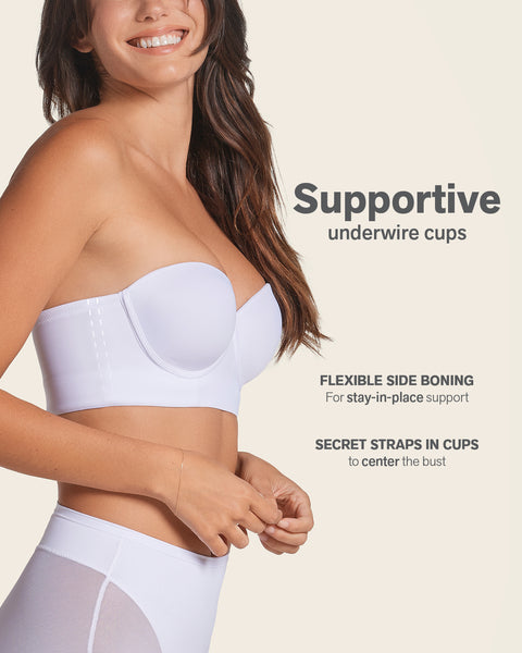 Bra 360: strapless longline contouring bra#color_000-white