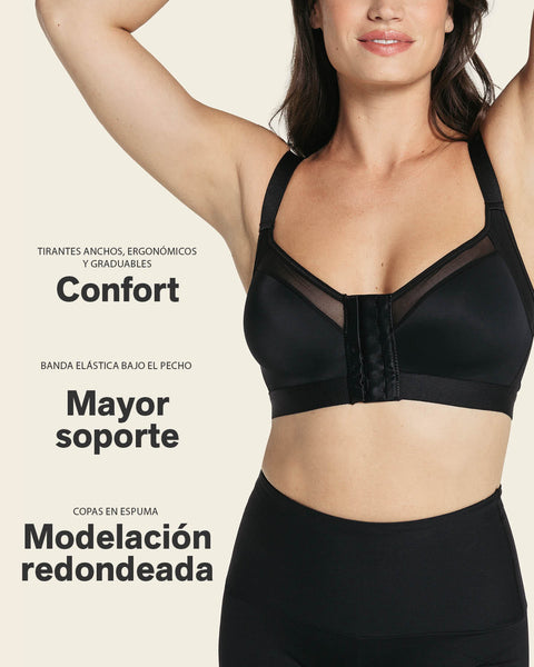 Lightly Lined Wireless Posture Corrector Bra#color_700-black