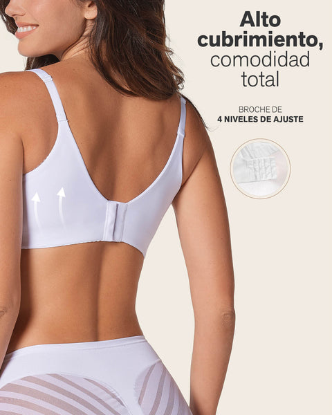 Back Smoothing Bra with Soft Full Coverage Cups#color_000-white