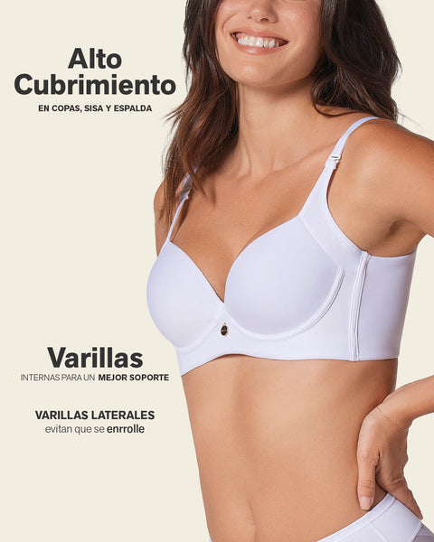 Back Smoothing Bra with Soft Full Coverage Cups#color_000-white