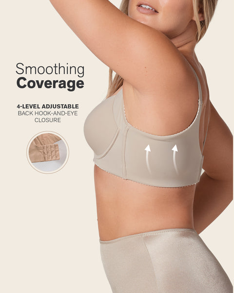 High profile back smoothing bra with soft full coverage cups#color_802-nude