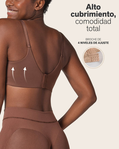 Back Smoothing Bra with Soft Full Coverage Cups#color_875-dark-brown