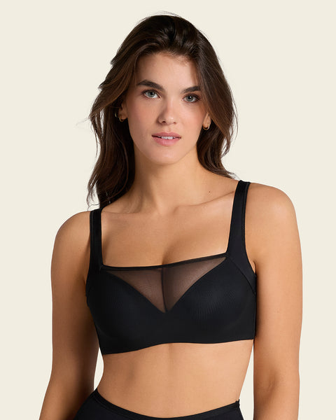 Mesh front contouring bra#color_700-black