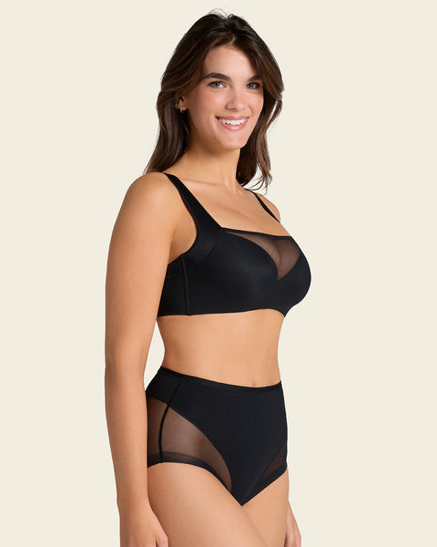 Mesh front contouring bra#color_700-black