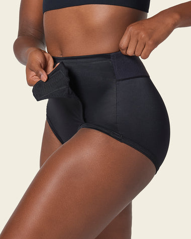 GENEMA Women Postpartum High Waist Shapewear with Hooks Tummy Control Butt  Lifter Panties Double Layer Compression Underwear Briefs