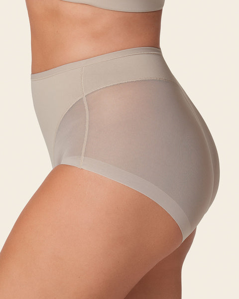 Seamless High Cut Panties Stripe, 4 Pack, Black/Soft Taupe, Small/Medium,  Nylon