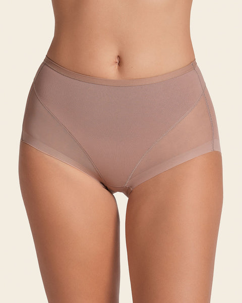 Leonisa Seamless Mid-Rise Moderate Compression Classic Underwear for Women  - Tummy Control No Show Panties