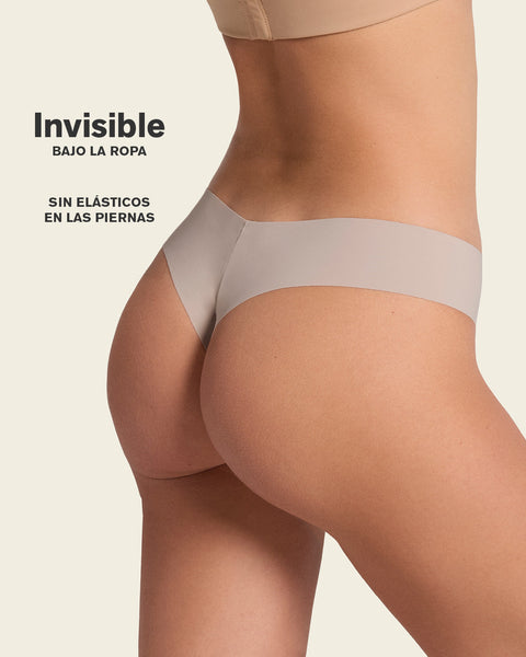 No Ride-Up Seamless Thong Panty#color_a68-ivory-print