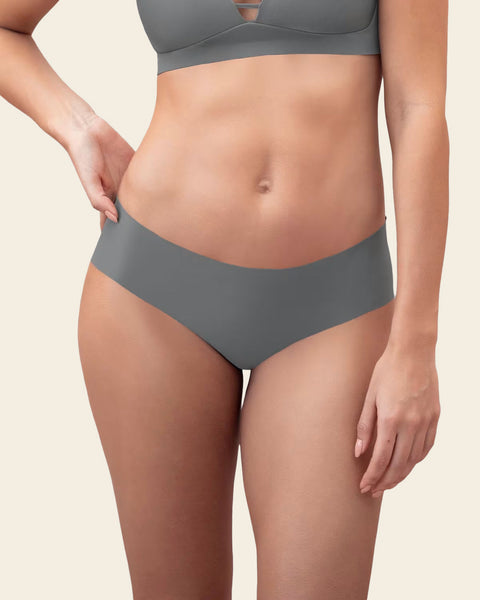 No Ride-Up Seamless Hiphugger Panty#color_673-gray