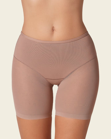 Leonisa Moderate Compression High Waisted Shorts for Women - Invisible Anti  Chafing Womens Shapewear Tummy Control Beige : : Clothing, Shoes &  Accessories