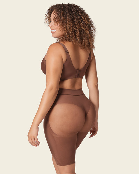 High Waisted Compression Butt Lifter Shapewear Shorts Peach Booty