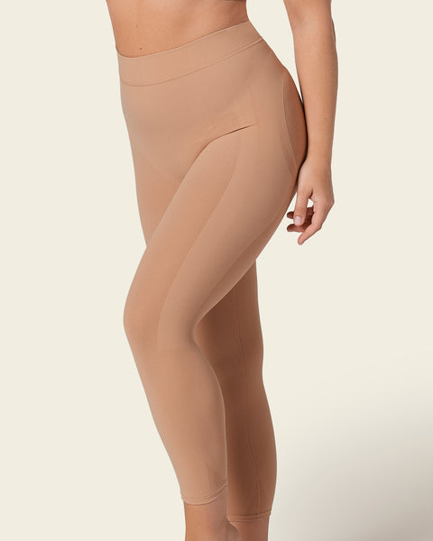 Fresh & Light Premium Colombian- Shapewear for women High-waisted Capri  thigh cover Ends at your knees Wear with your favorite bra Open bust  Seamless
