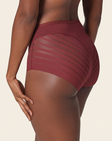 Lace Stripe Undetectable Classic Shaper Panty - Dark Brown - Chérie Amour