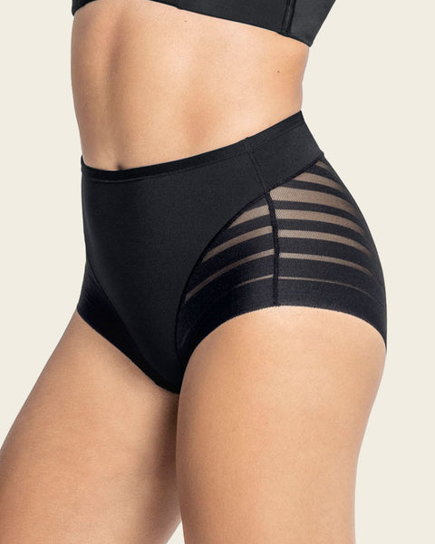 QvQbiu Tummy Control Underwear for Women Shapewear Panties Mesh Body Shaper  Seamless Briefs Stripe Lace Panty Body Shaper (Small, Beige) at   Women's Clothing store