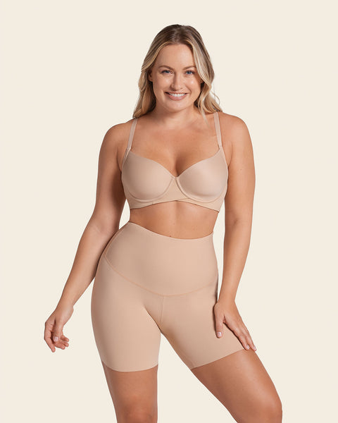 Leonisa Stay-in-Place High Waist Seamless Slip Short (012970)- Brown -  Breakout Bras