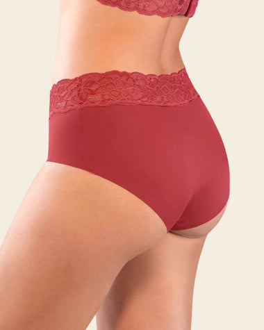 Ultra Light Lace Trim Hipster Panty#color_391-blush-red