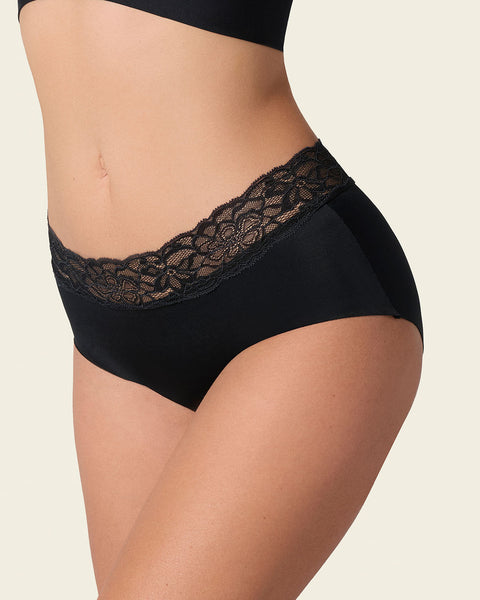 Ultra light lace trim hipster panty#color_700-black