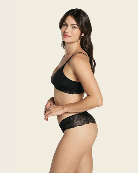 Leonisa Floral Lace Cheeky Panties for Women - Soft Mid Rise