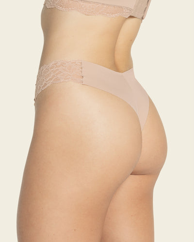 Seamless Thong Panty - 3 Pack Petal/Apple/HeatherGry L by Tommy