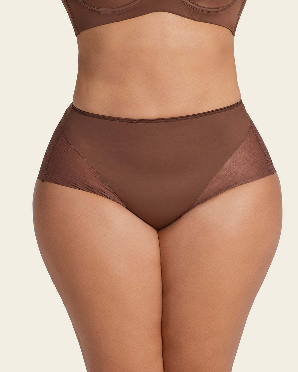 High-Waisted Sheer Lace Shaper Panty