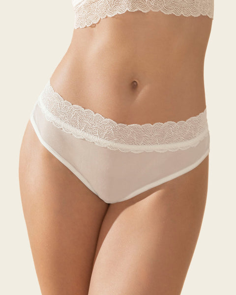 Lace High Waist Cheeky Panty - Spring pink