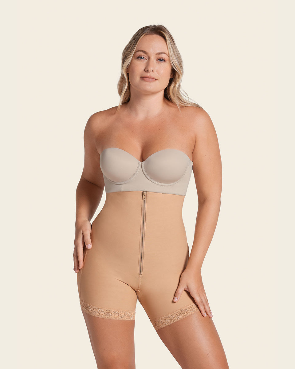 Firm tummy control shaper strapless short with butt lifter