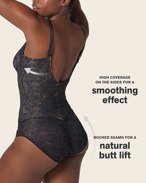 Underwire Smoothing Lace Bodysuit#color_700-black