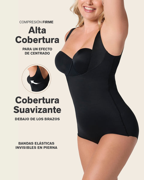 Plunge back classic sculpting body shaper#color_700-black