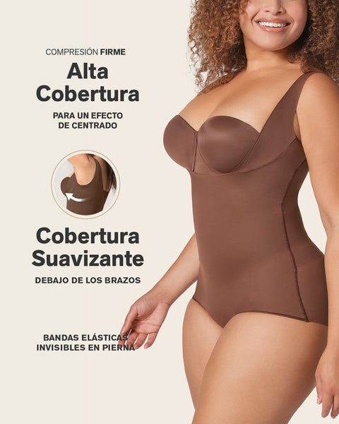 Plunge back classic sculpting body shaper#color_875-dark-brown