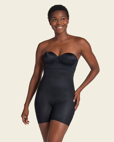 Leonisa Strapless Sculpting Step-in Body Shaper with Short Bottom