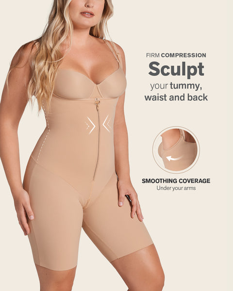 Short Bottom Sculpting Butt Lifting Body Shaper#color_801-golden-beige