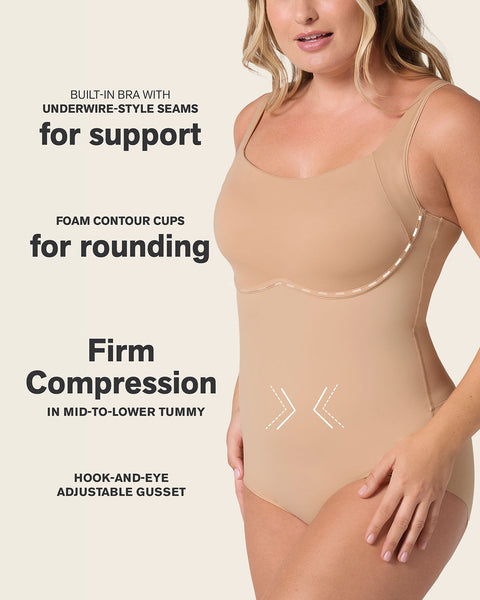 Scoop Back Wireless Classic Sculpting Bodysuit#color_801-golden-beige