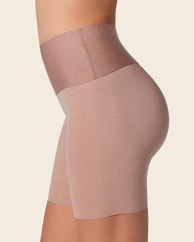 Stay-in-place seamless slip short#color_857-brown