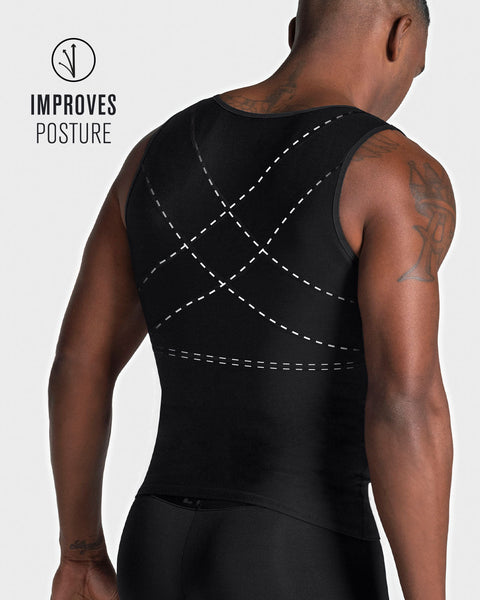 Men's firm body shaper vest with back support max/force#color_#all_variants