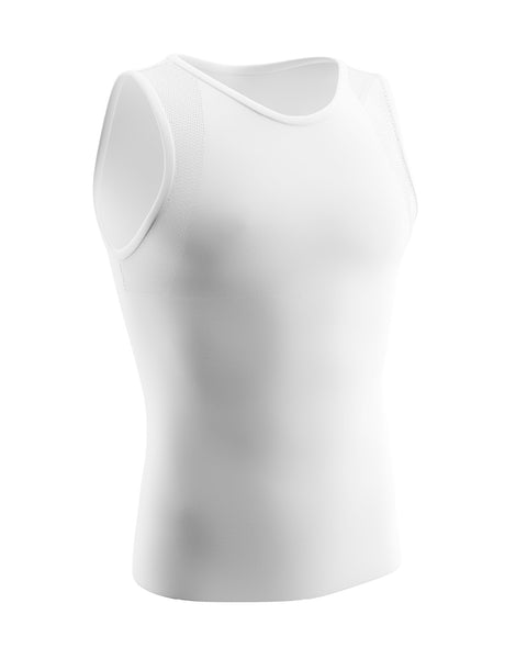 Stretch Cotton Moderate Compression Shaper Tank with Mesh Cutouts