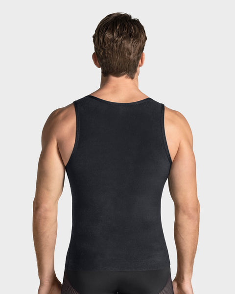 Stretch cotton moderate compression shaper tank#color_700-black