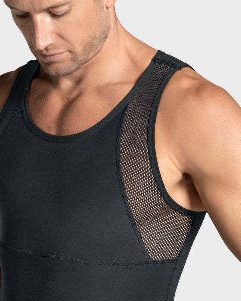 Stretch cotton moderate compression shaper tank#color_700-black