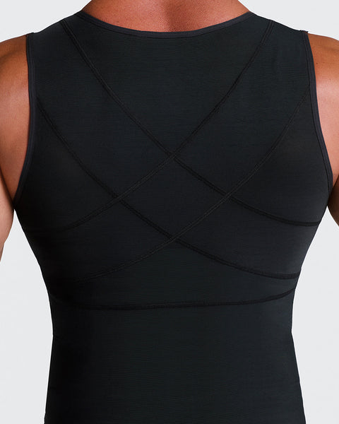 Compression vest with double layer of fabric on abdomen and back#color_700-black