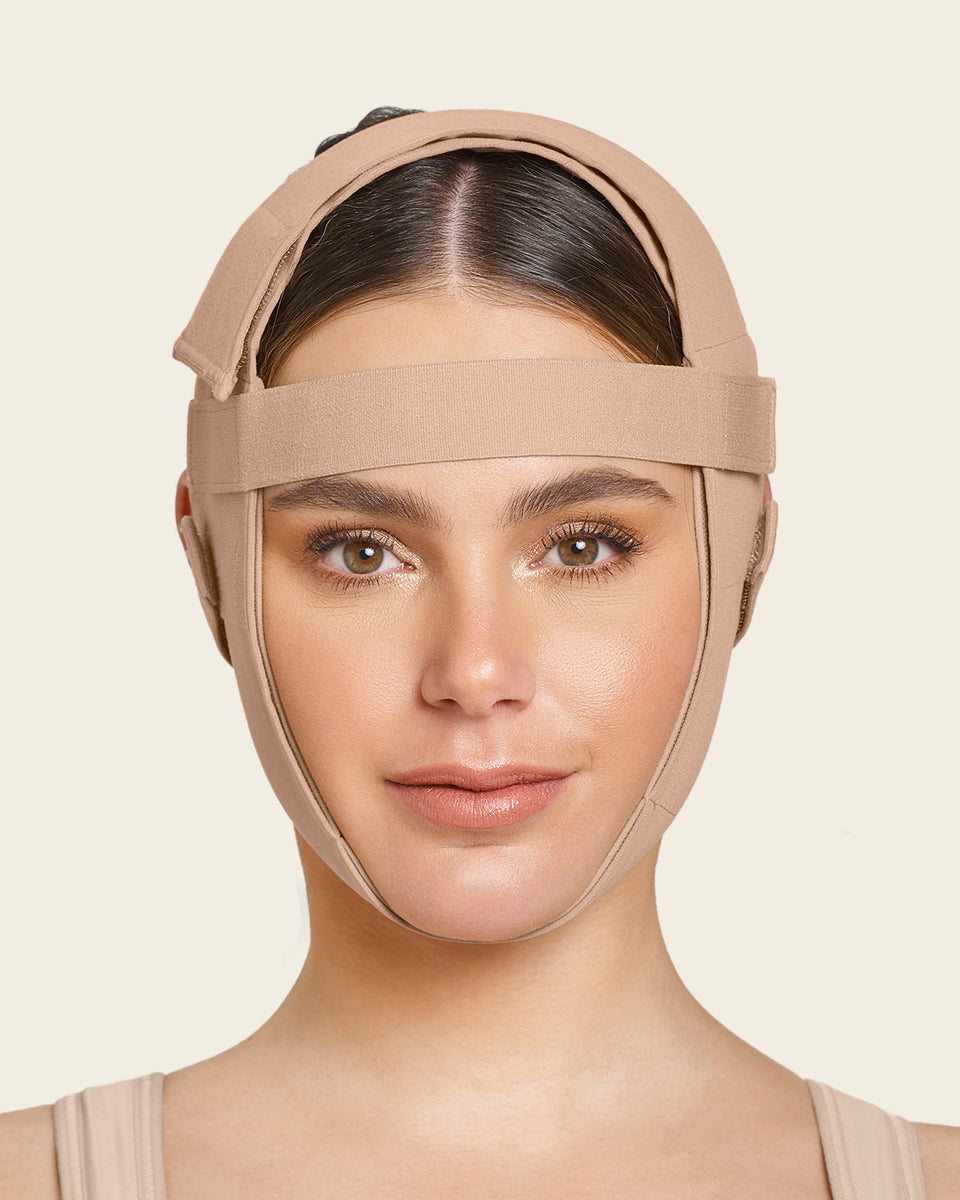 Post-surgical facial compression wrap